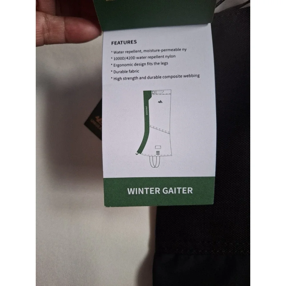 Unigear Winter Gaiters Water Repellent Boots Hiking Hunting Outdoors Size Large